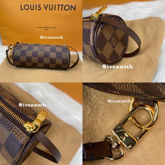 2 BAG SET 2 Louis Vuitton Damier Ebene Papillon 30 Roll Bag and Mini Bag Set - Picture 10 of 15